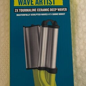 BedHead Wave Artist 2X Tourmaline Ceramic Deep Waver - Silver and Black